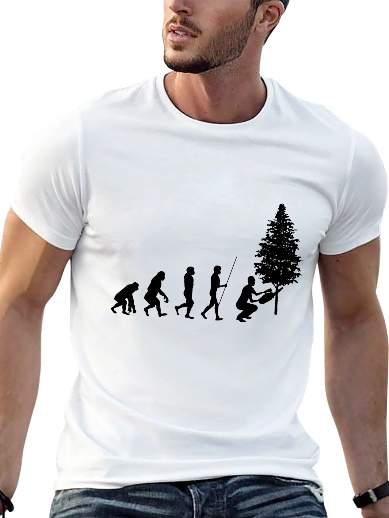 Evolution Humor Graphic T-Shirt - Black