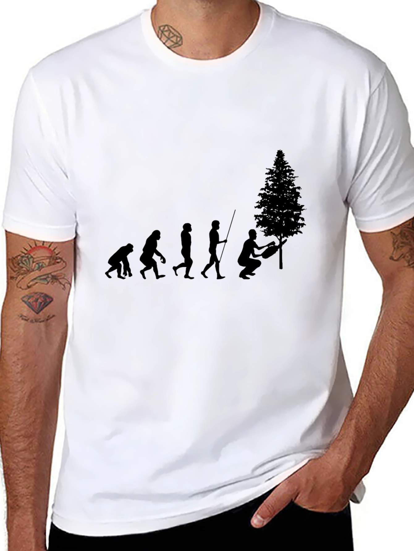 Evolution Humor Graphic T-Shirt - Black