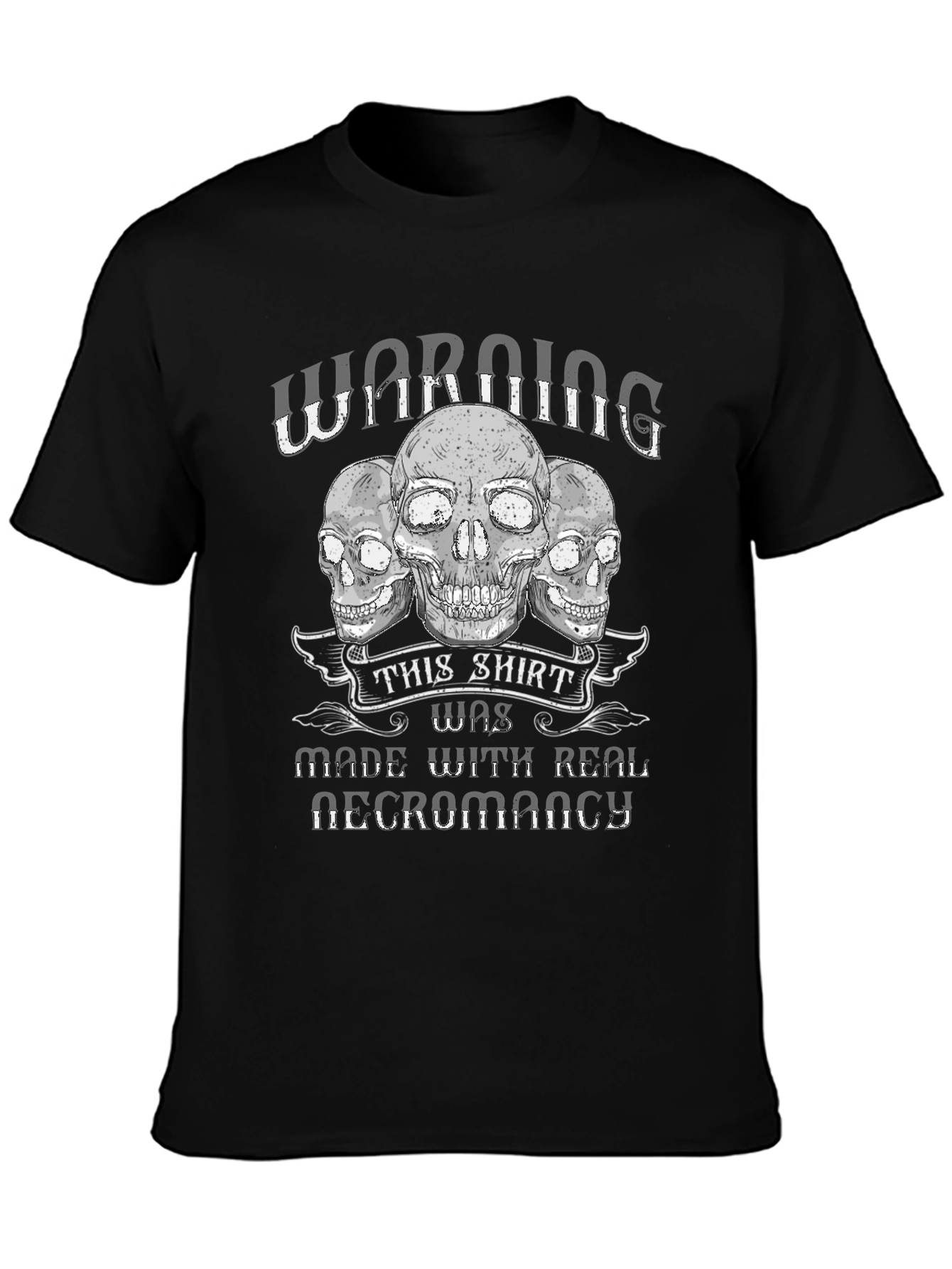 Necromancy Skull T-Shirt - Warning!
