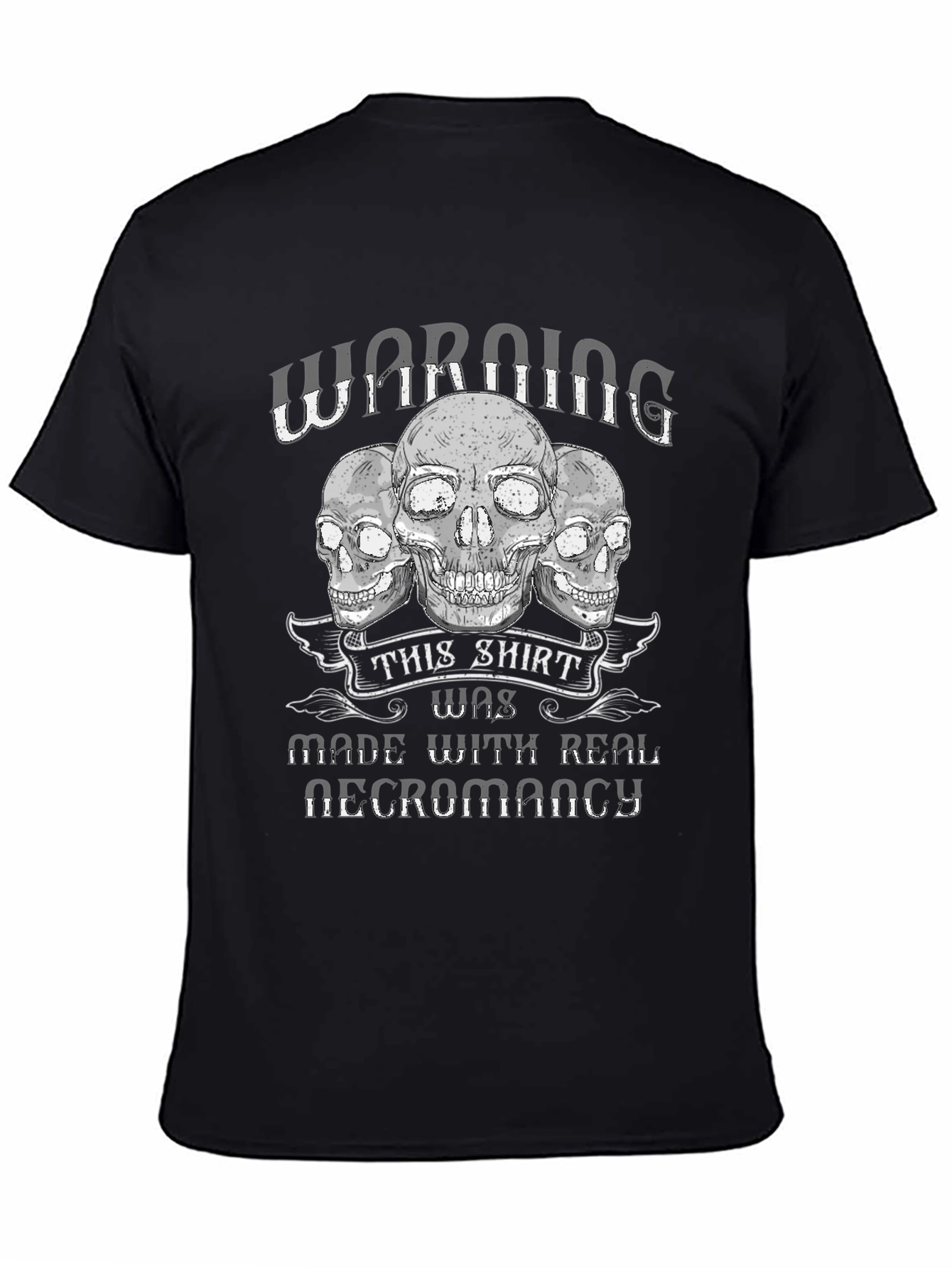 Necromancy Skull T-Shirt - Warning!