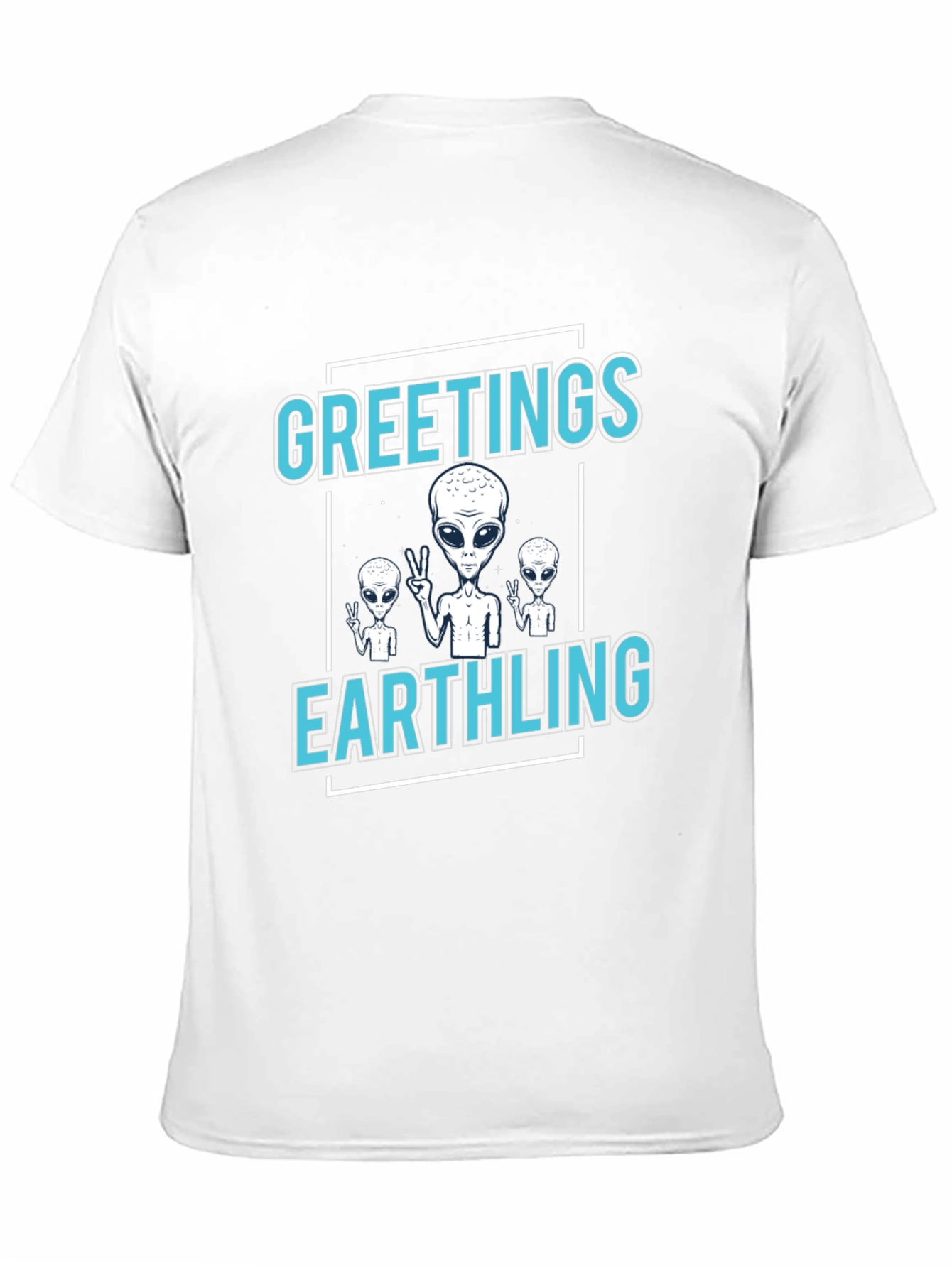 Greetings Earthling Alien T-Shirt - Novelty Space Tee