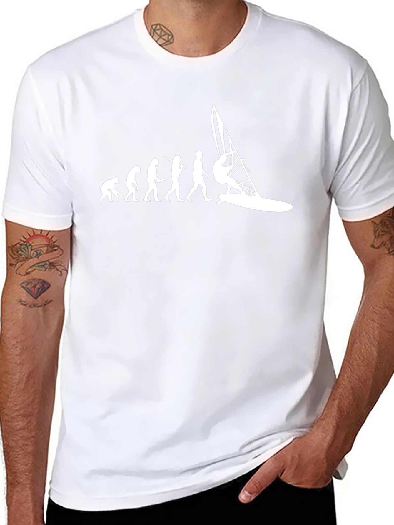 Evolution of Windsurfing Black Graphic Tee