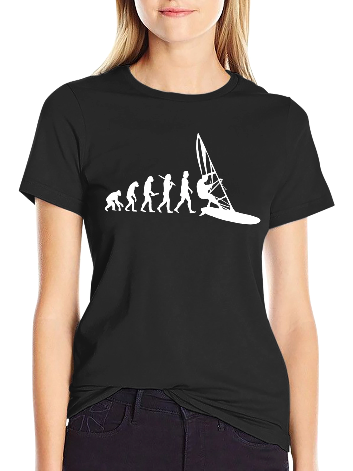 Evolution of Windsurfing Black Graphic Tee