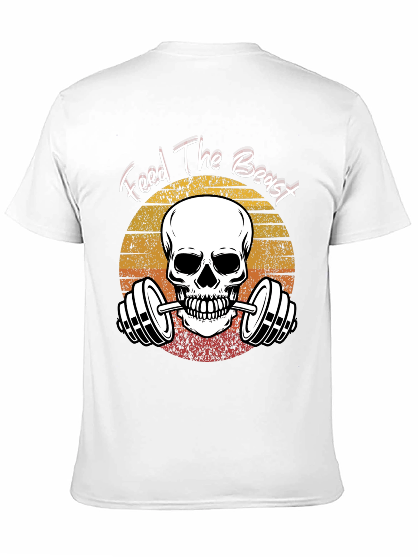 Feed The Beast Skull Barbell Gym T-Shirt