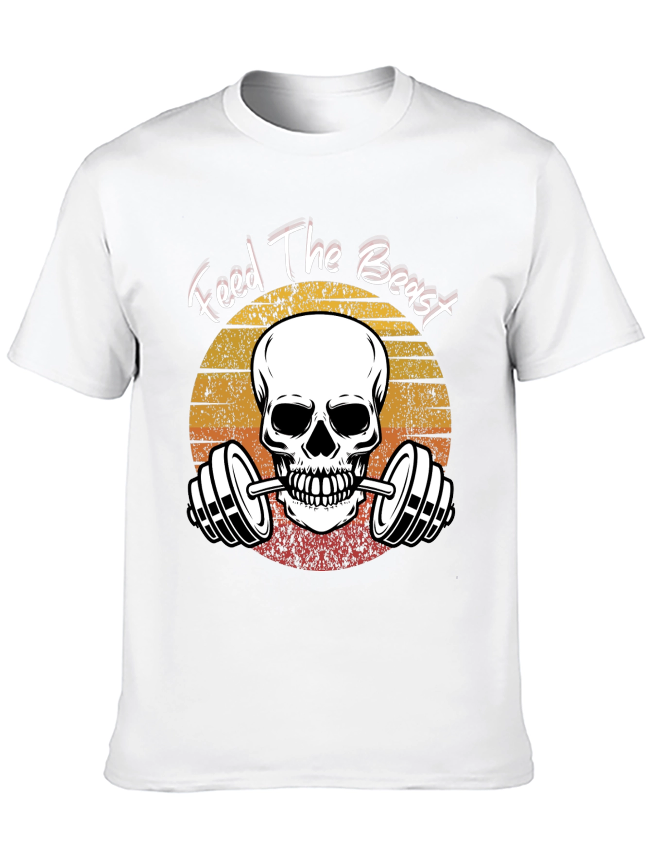 Feed The Beast Skull Barbell Gym T-Shirt