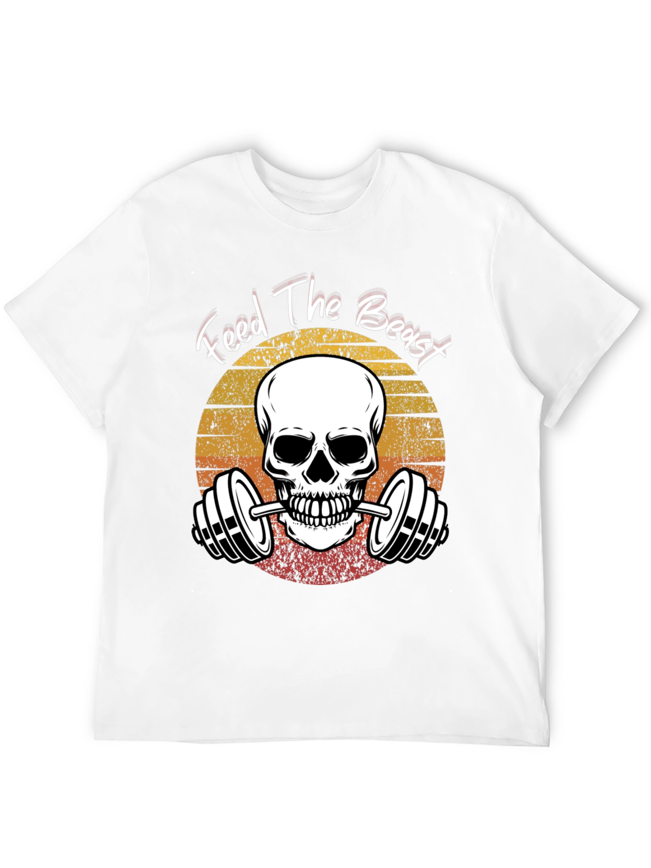 Feed The Beast Skull Barbell Gym T-Shirt