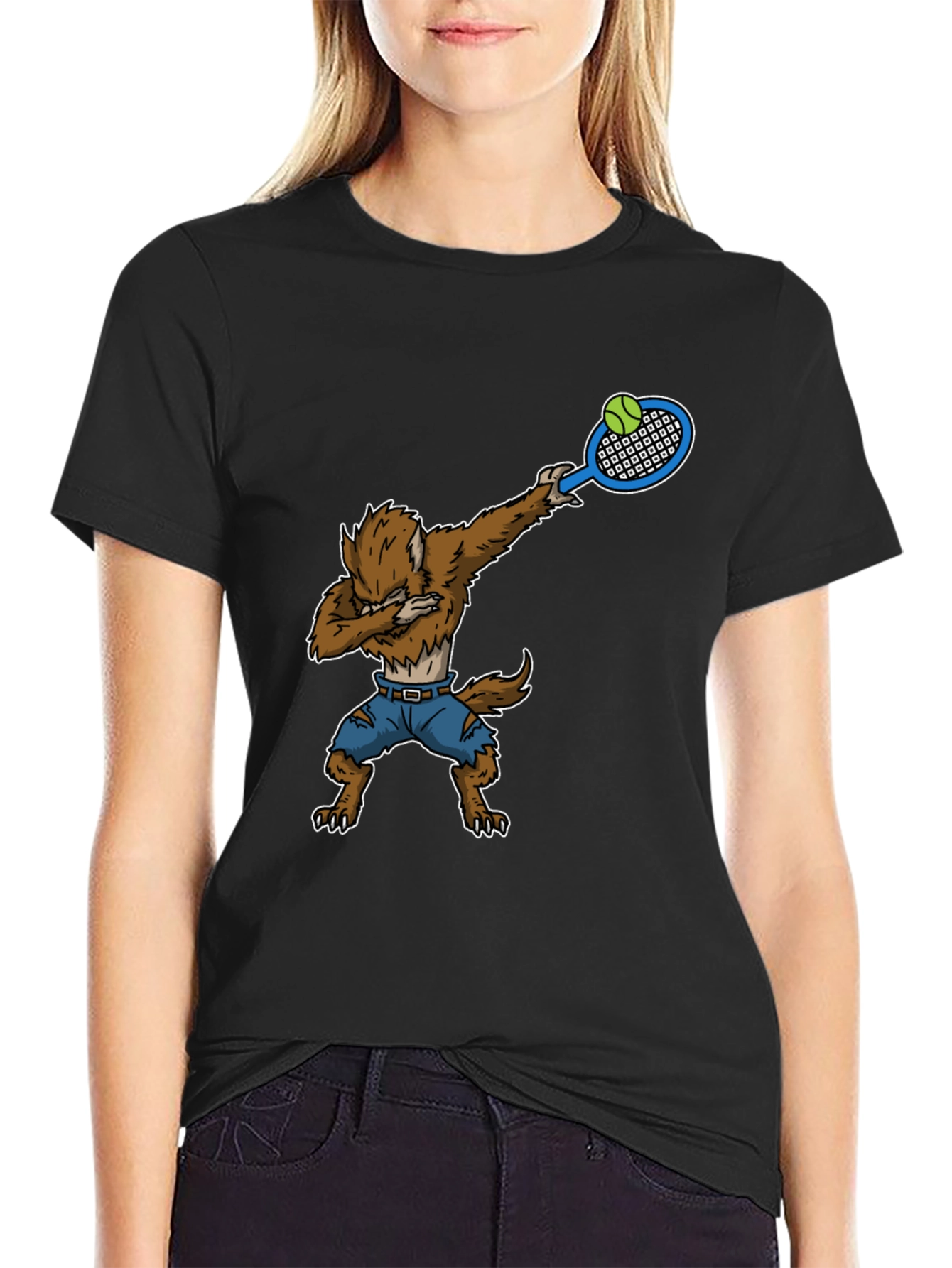 Werewolf Dabbing Tennis T-Shirt