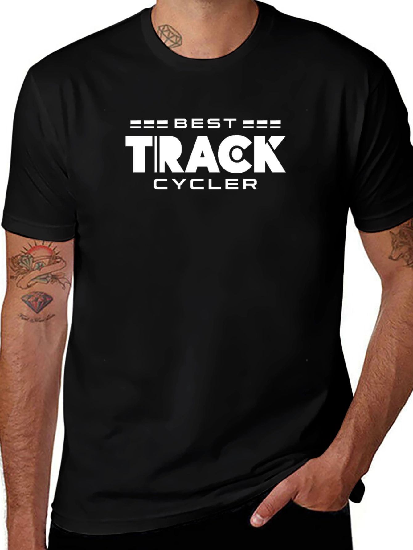 Best Track Cycler Tee - Black Cotton Blend T-Shirt