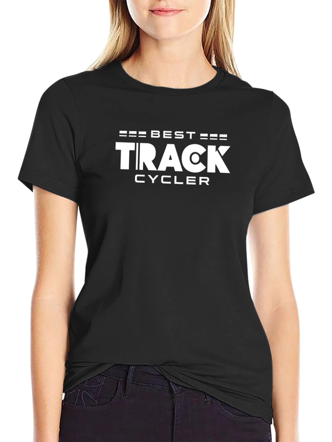 Best Track Cycler Tee - Black Cotton Blend T-Shirt