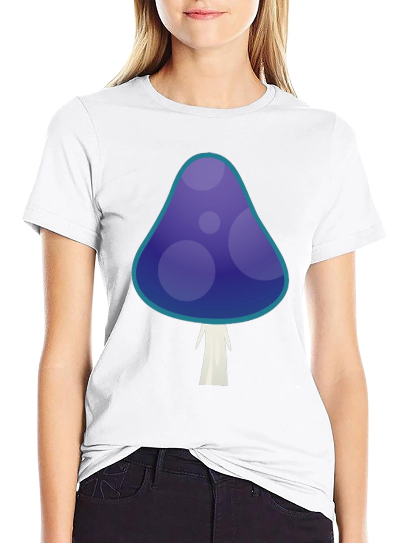 Funky Mushroom Graphic T-Shirt - Black Cotton Tee