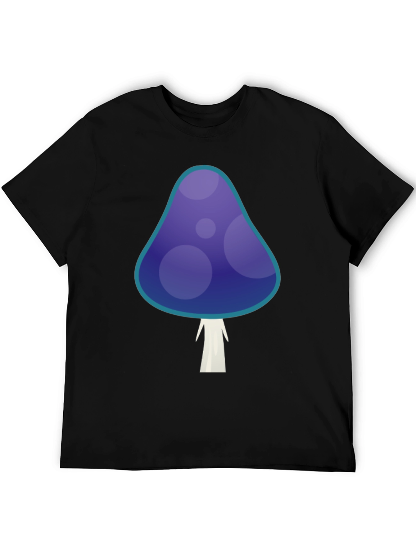 Funky Mushroom Graphic T-Shirt - Black Cotton Tee