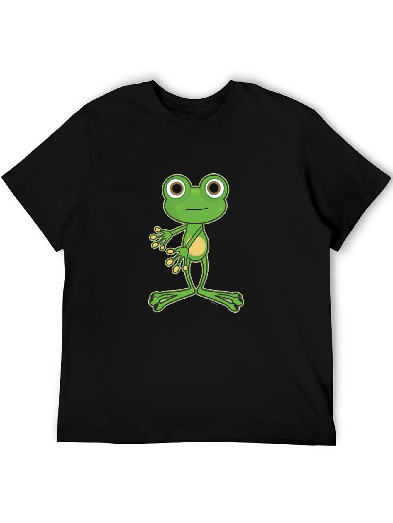 Funny Frog Graphic Tee - Black Cotton T-Shirt