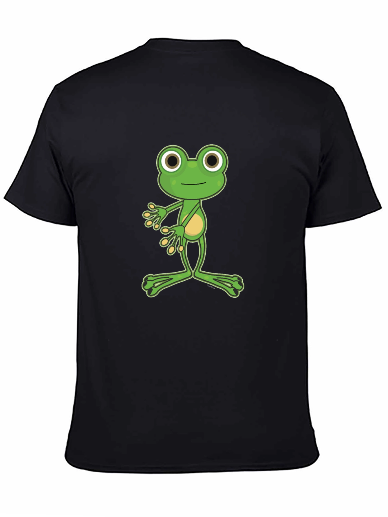 Funny Frog Graphic Tee - Black Cotton T-Shirt