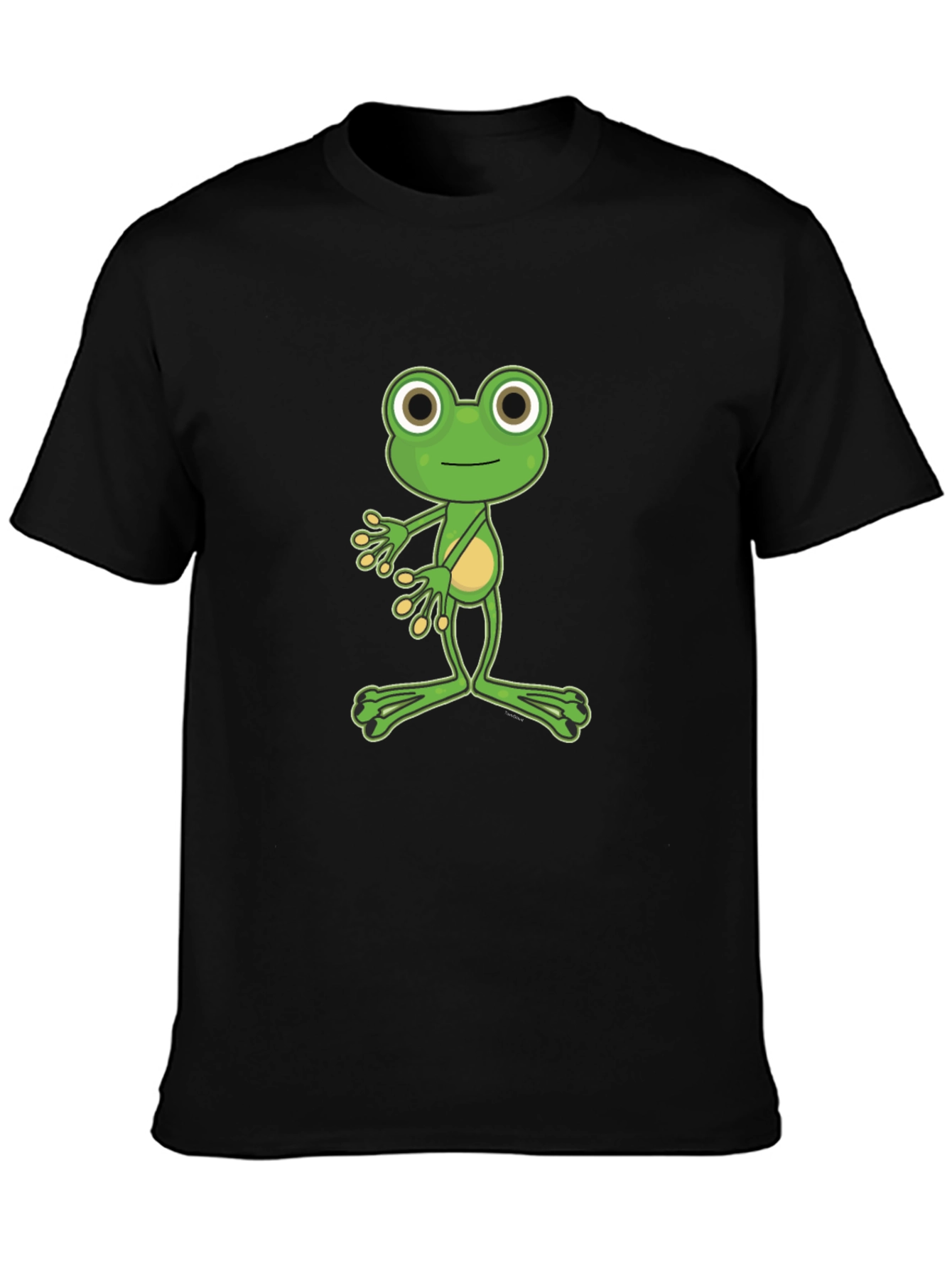 Funny Frog Graphic Tee - Black Cotton T-Shirt