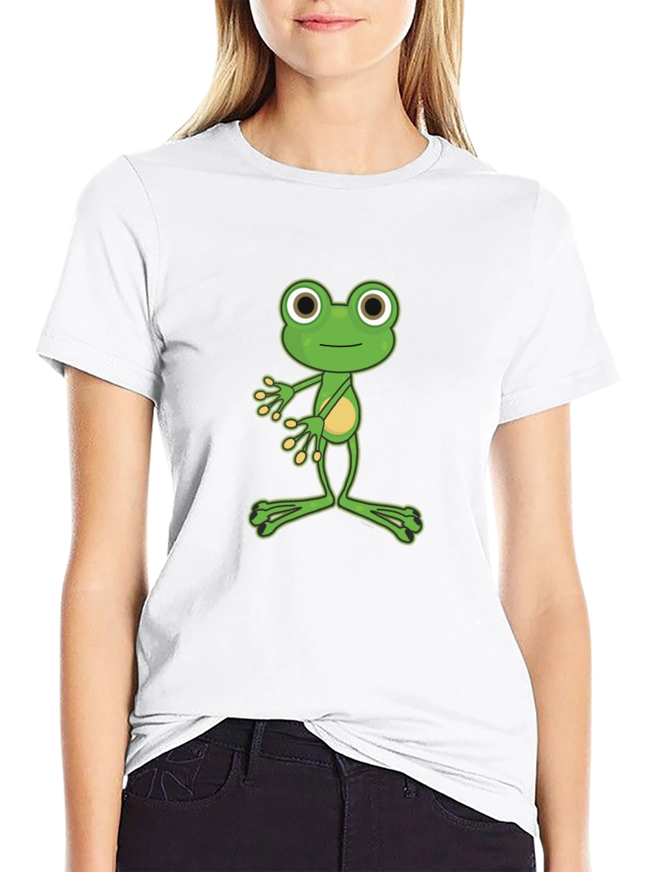 Funny Frog Graphic Tee - Black Cotton T-Shirt