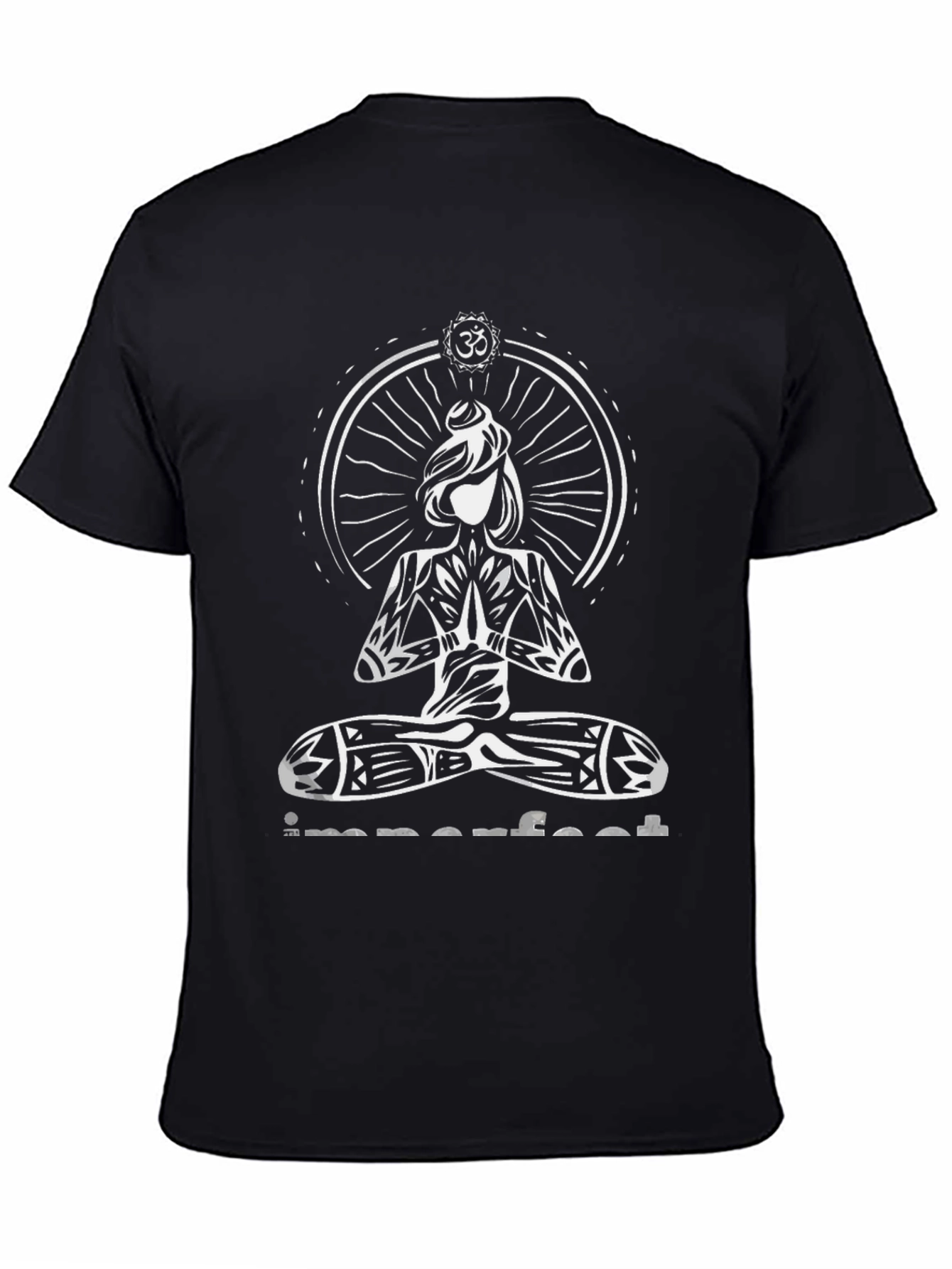 Imperfect Yoga T-Shirt - Om Design Black Tee