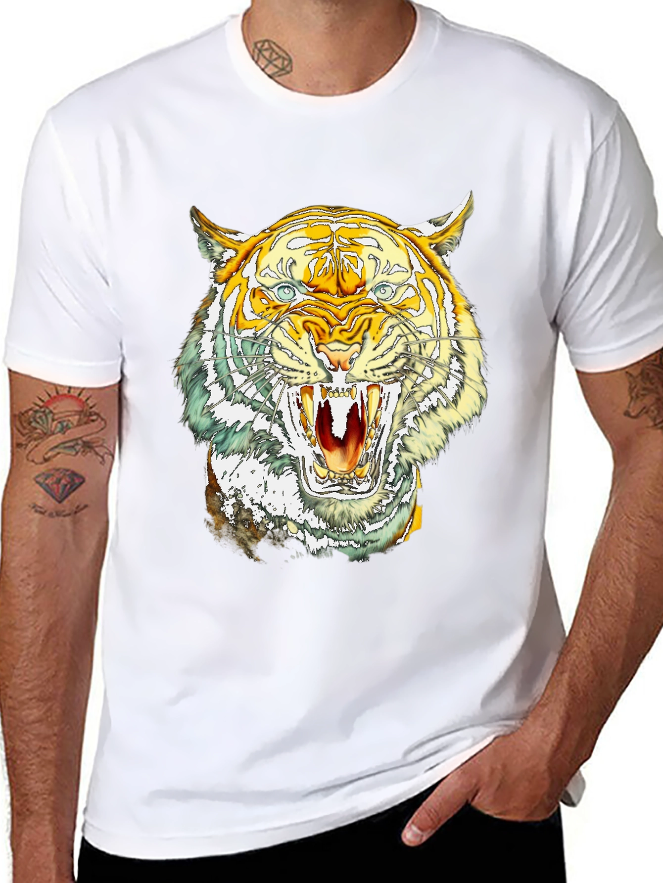 Bold Tiger Graphic Tee - Fierce Animal Print T-Shirt