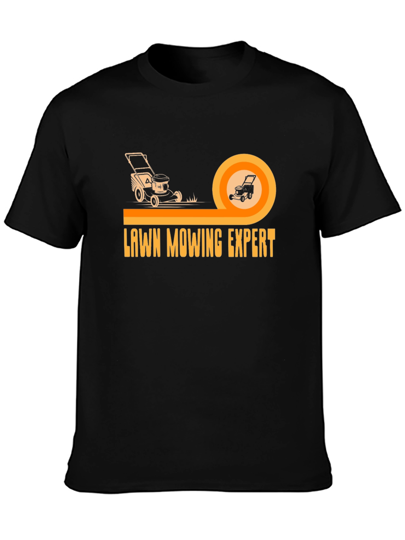 Lawn Mowing Expert Graphic Tee - Black Cotton T-Shirt
