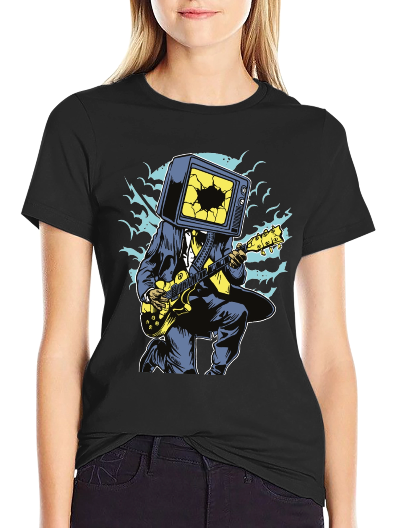 Cool Graphic Tee - TV Head Guitarist