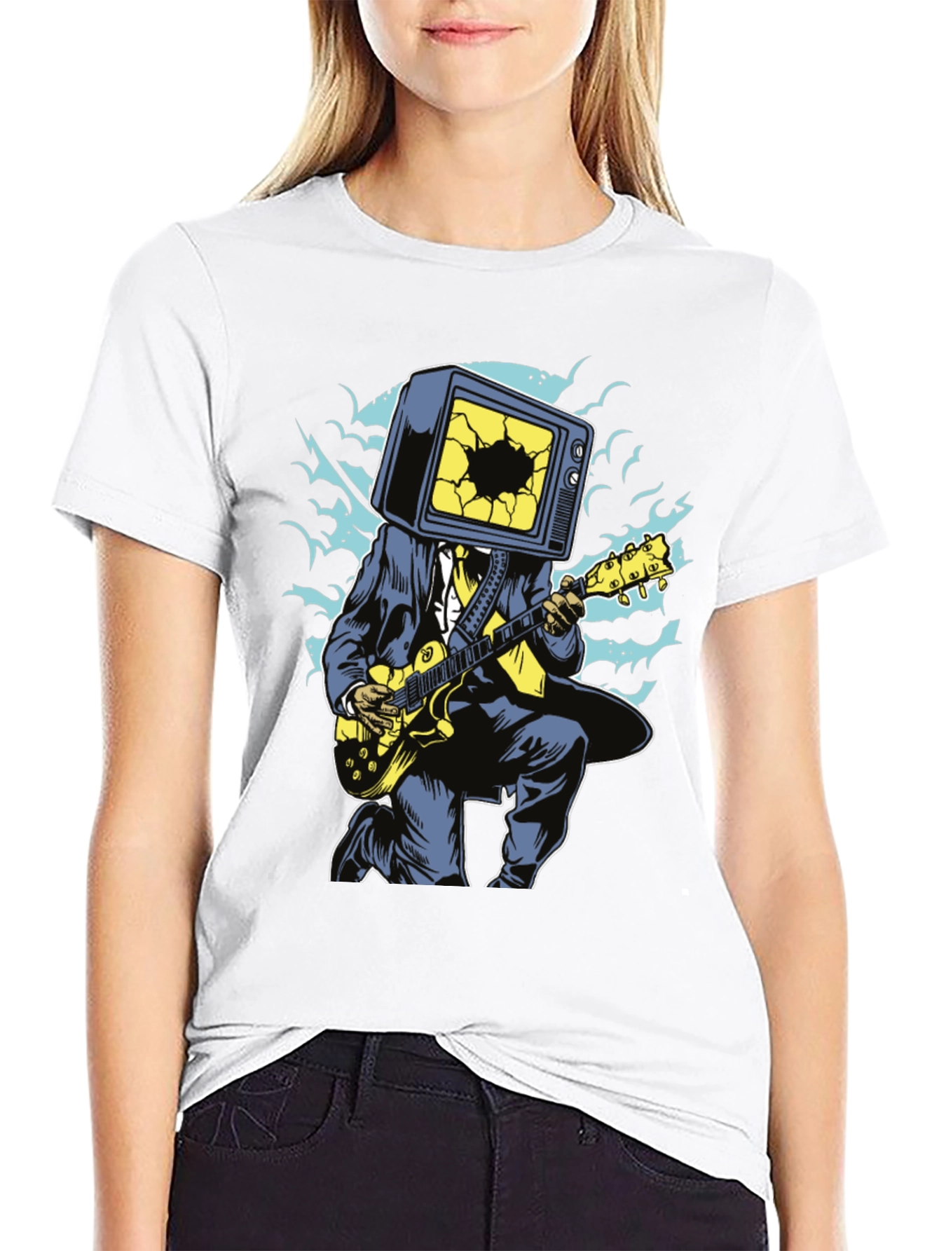 Cool Graphic Tee - TV Head Guitarist