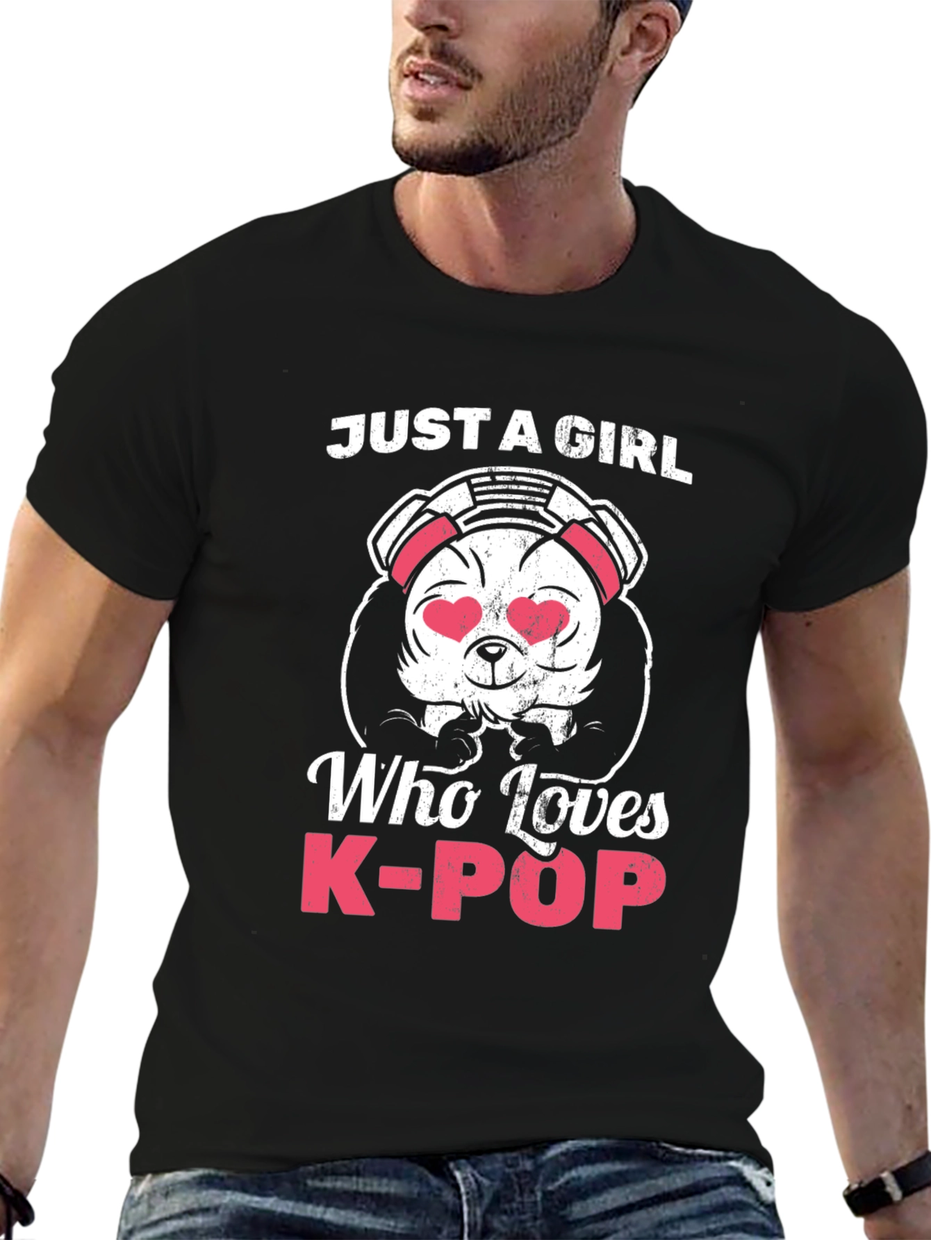 Just A Girl Who Loves K-Pop Panda Bear T-Shirt