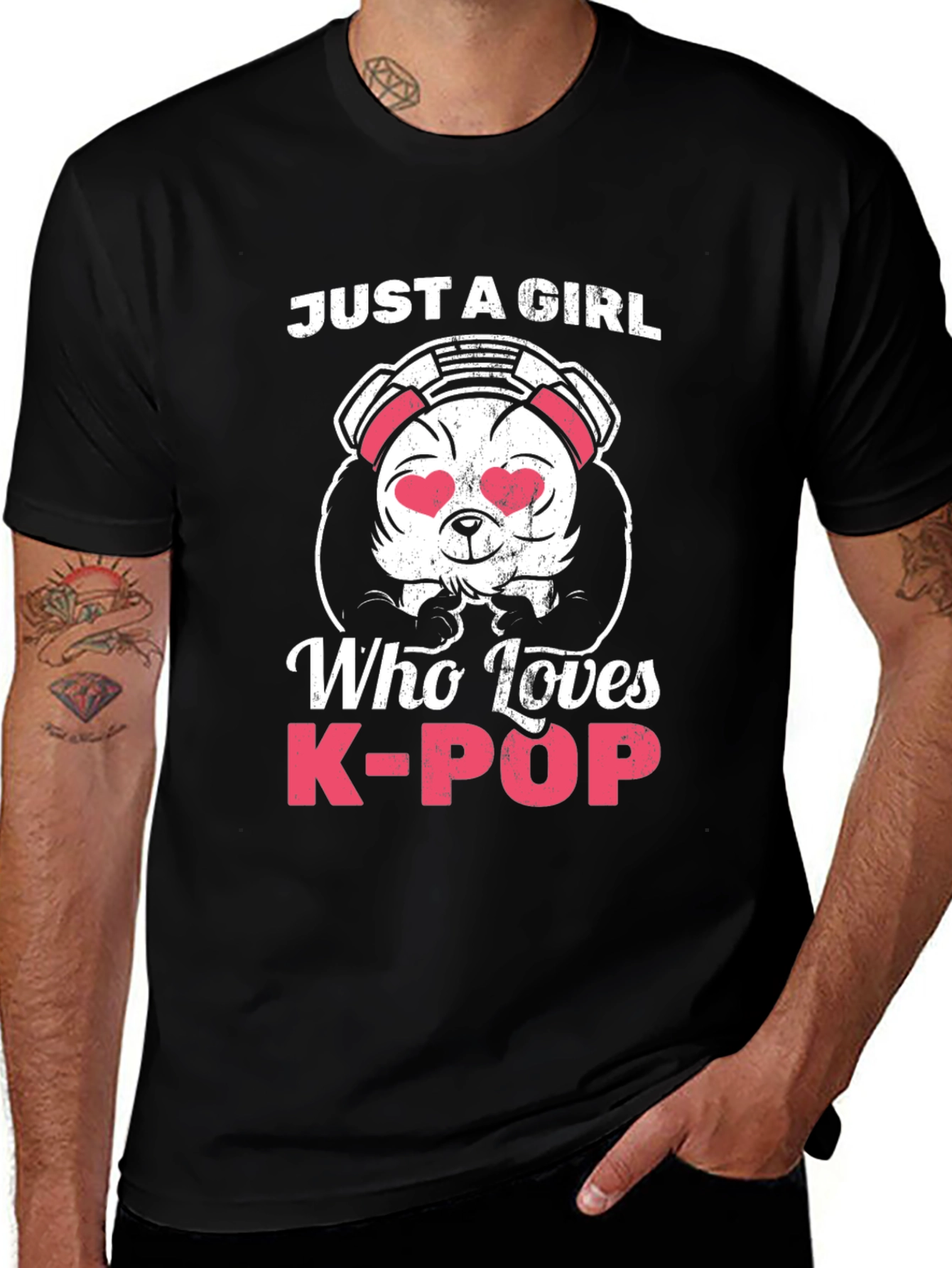 Just A Girl Who Loves K-Pop Panda Bear T-Shirt