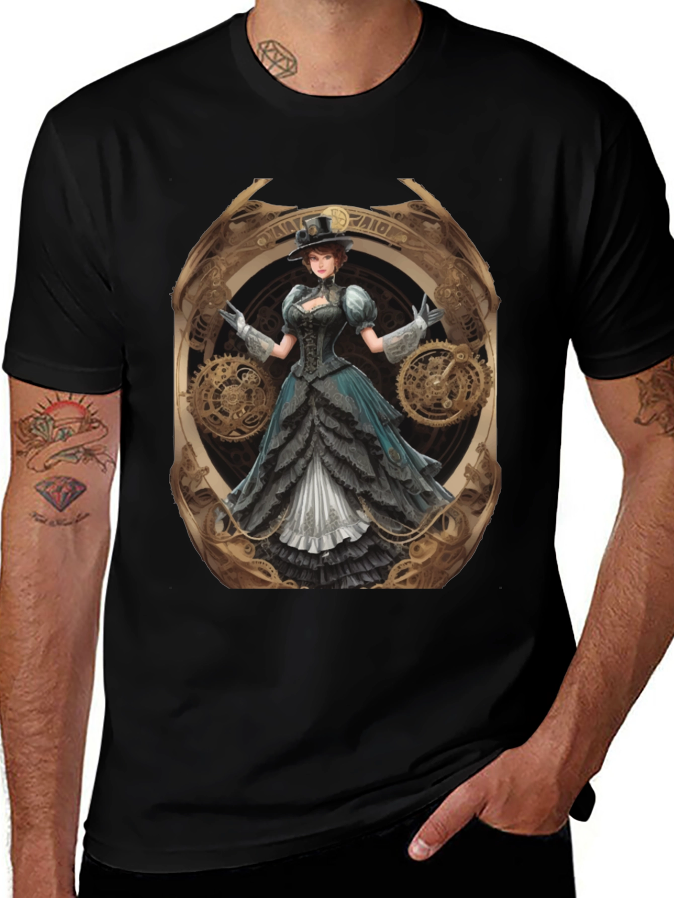 Steampunk Lady Graphic Tee - Unique Design