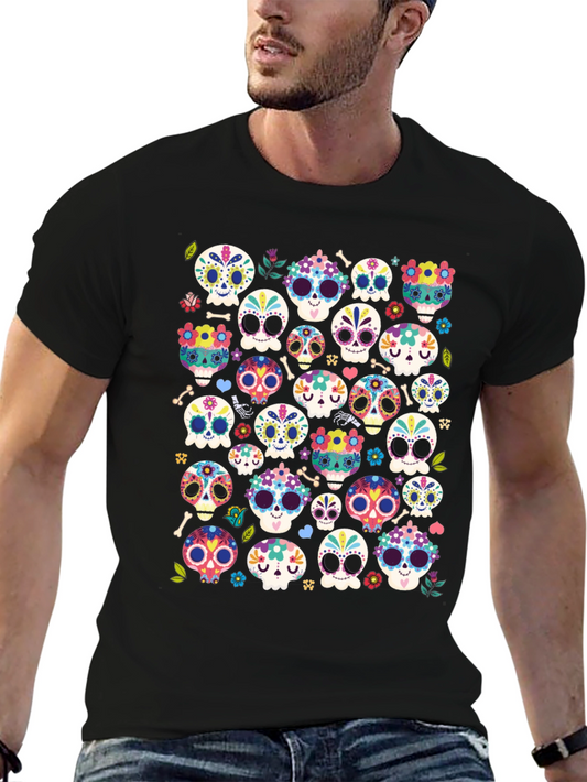 Sugar Skull Graphic Tee - Dia de los Muertos Style