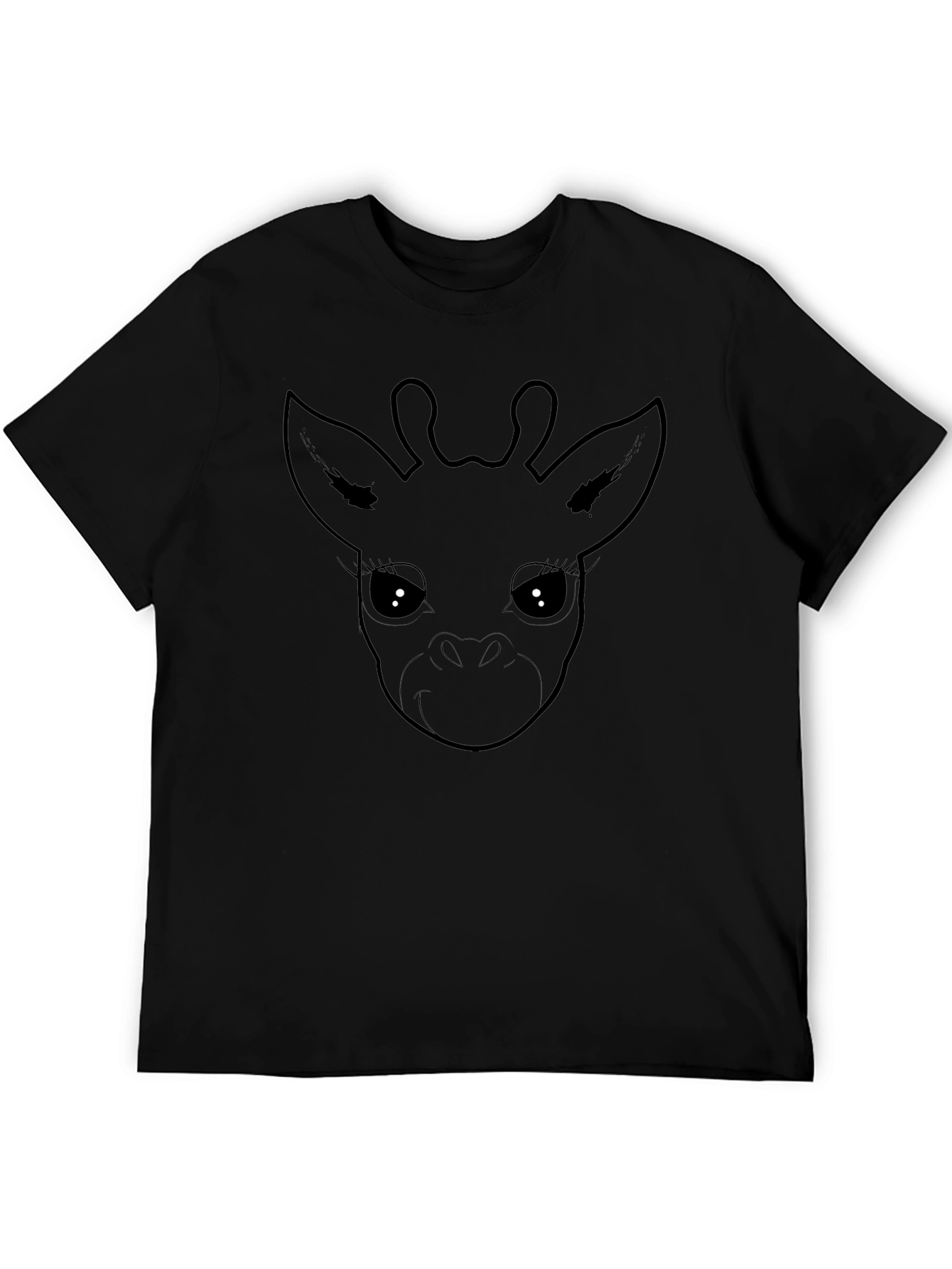 Cute Giraffe Graphic Tee - Black T-Shirt