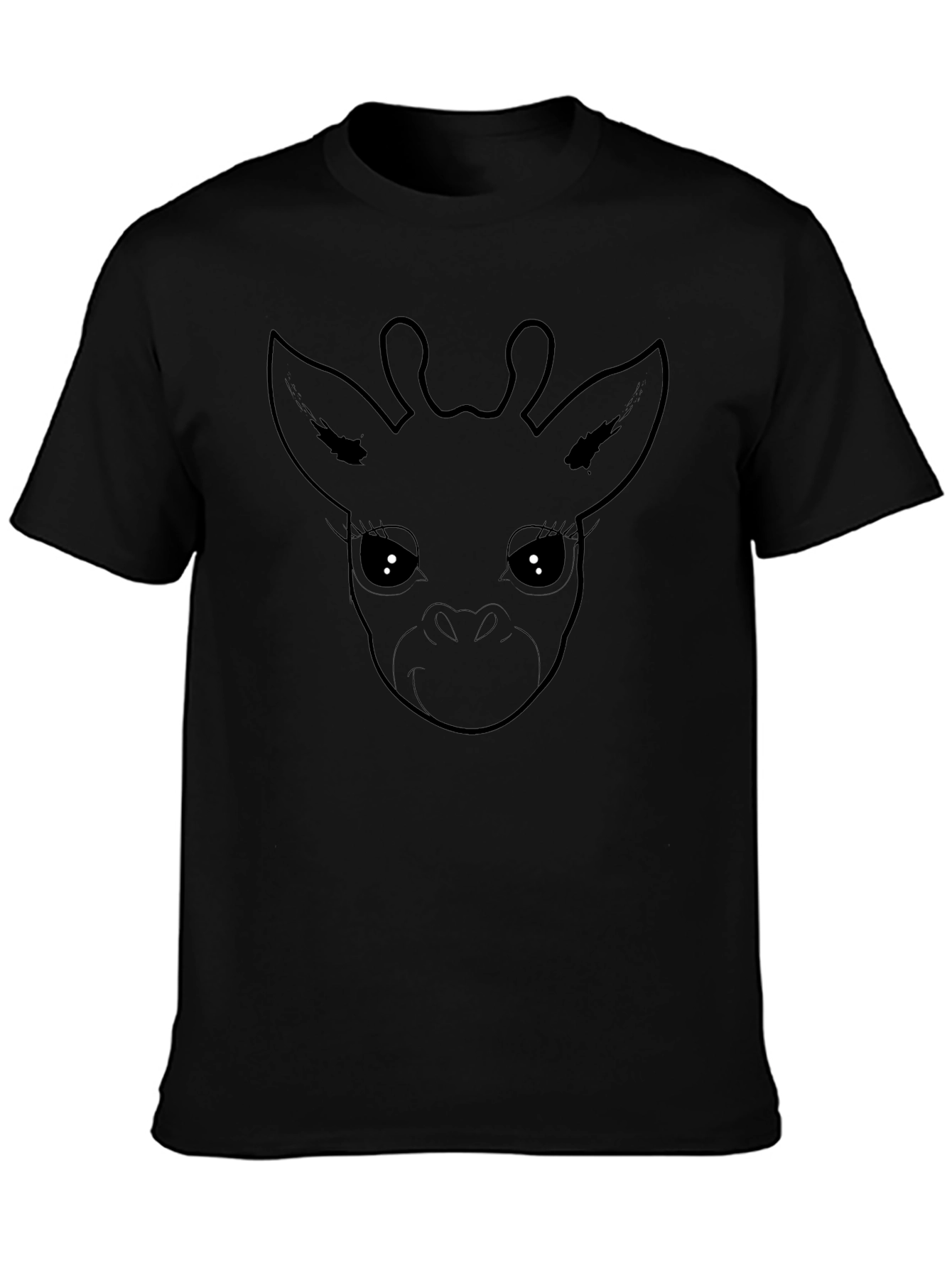 Cute Giraffe Graphic Tee - Black T-Shirt