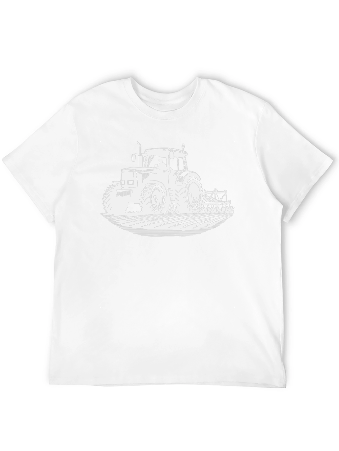 Tractor Graphic Tee - Black Cotton Farm Shirt