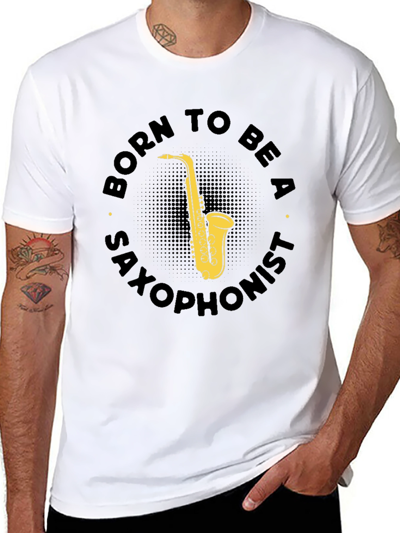 Born To Be A Saxophonist Black T-Shirt