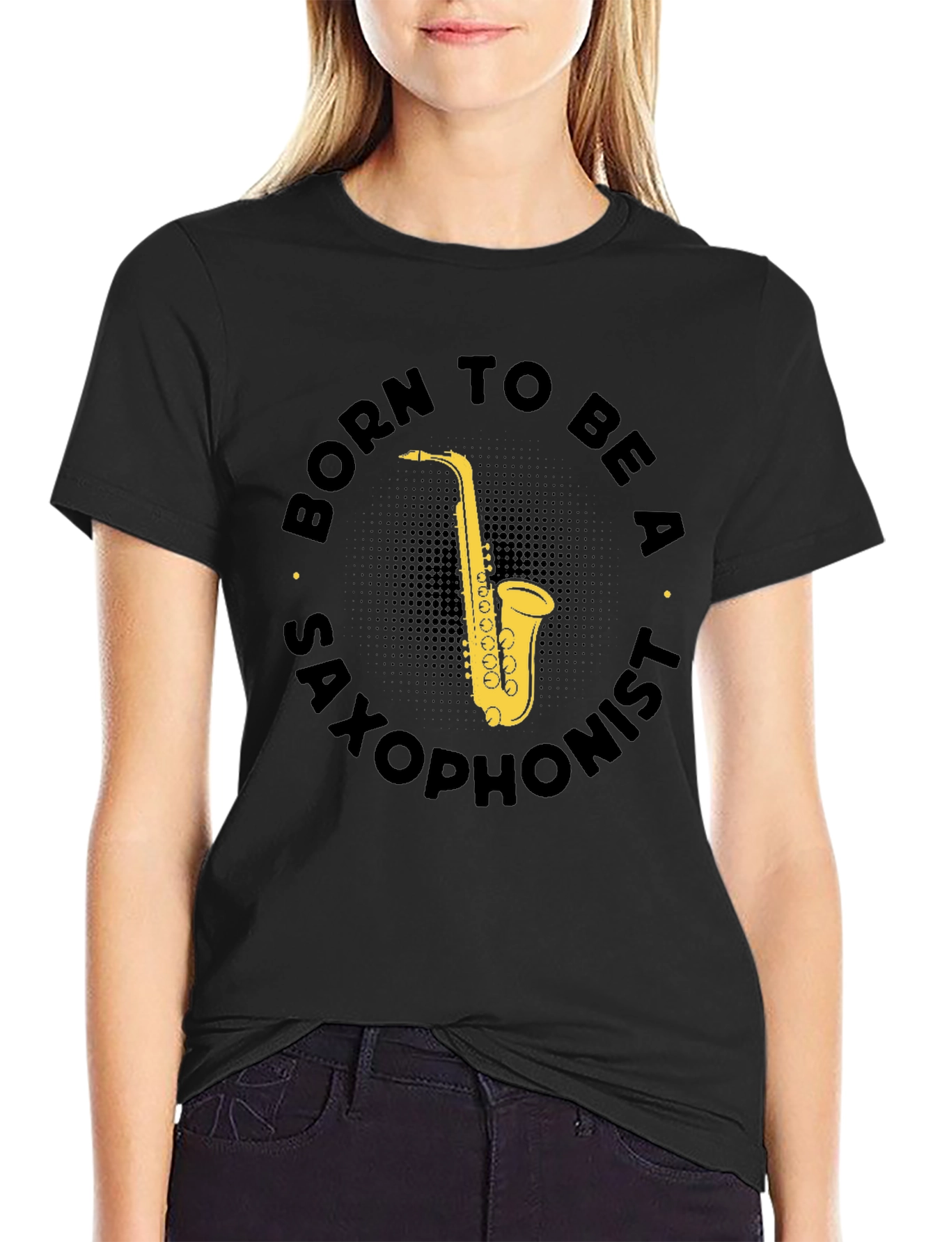 Born To Be A Saxophonist Black T-Shirt