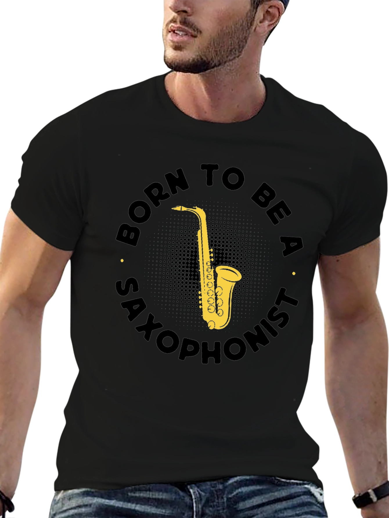 Born To Be A Saxophonist Black T-Shirt
