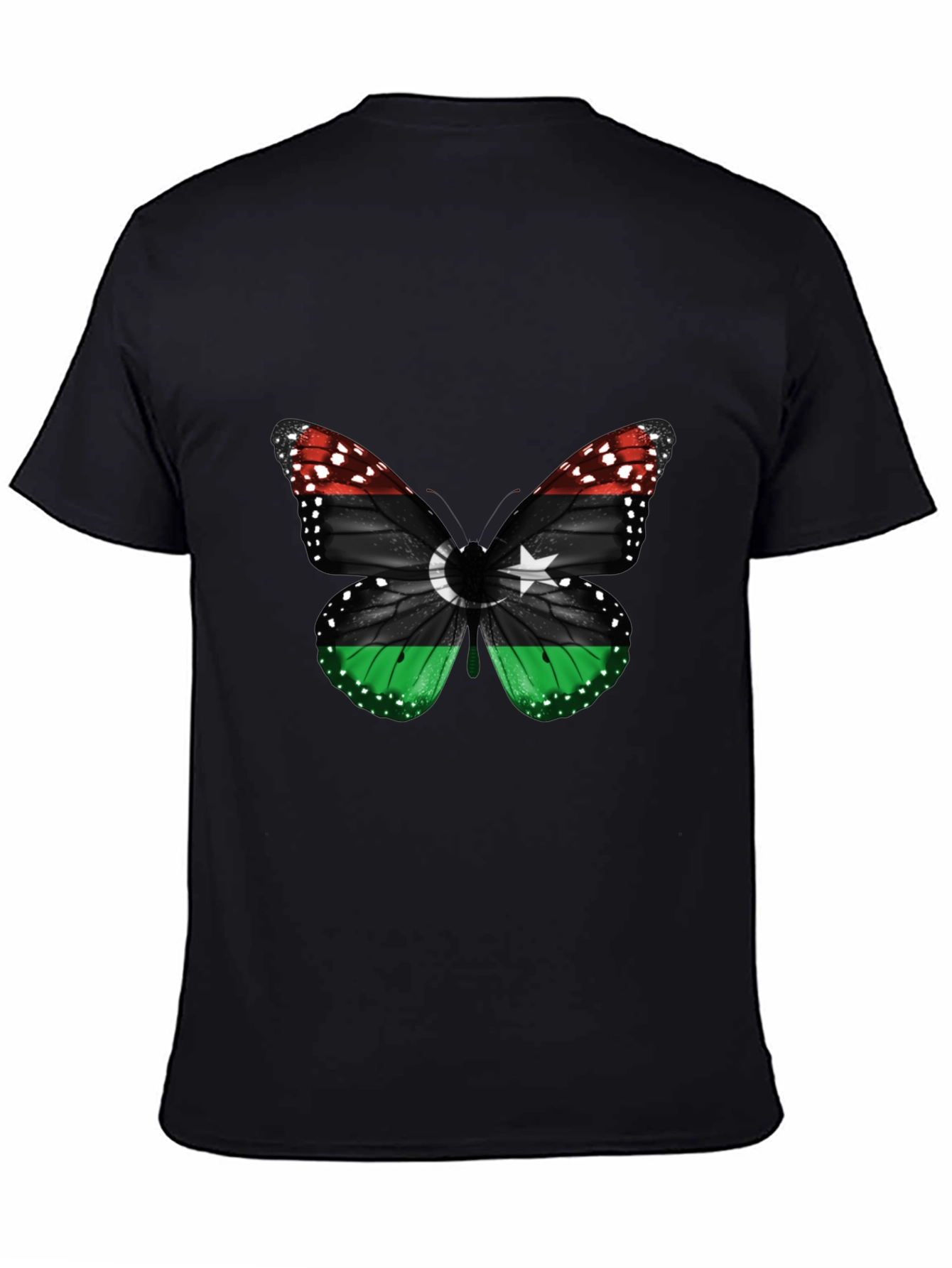 Libya Flag Butterfly Mens T-Shirt