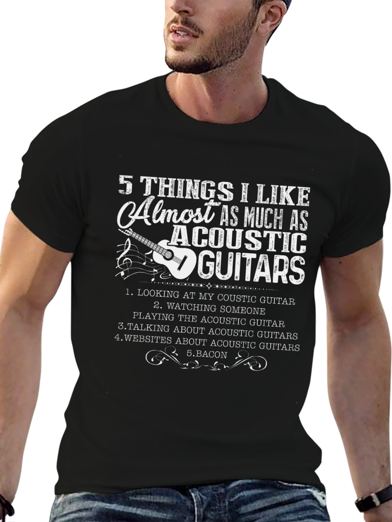 Acoustic Guitar Lover T-Shirt - 5 Things