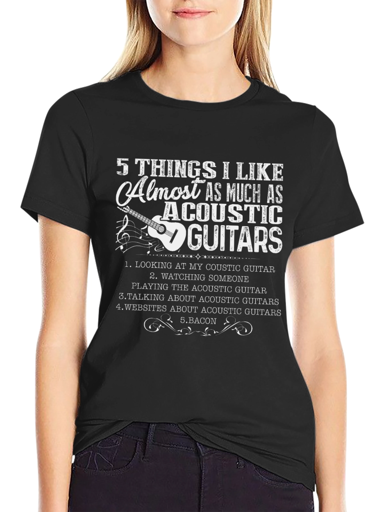 Acoustic Guitar Lover T-Shirt - 5 Things
