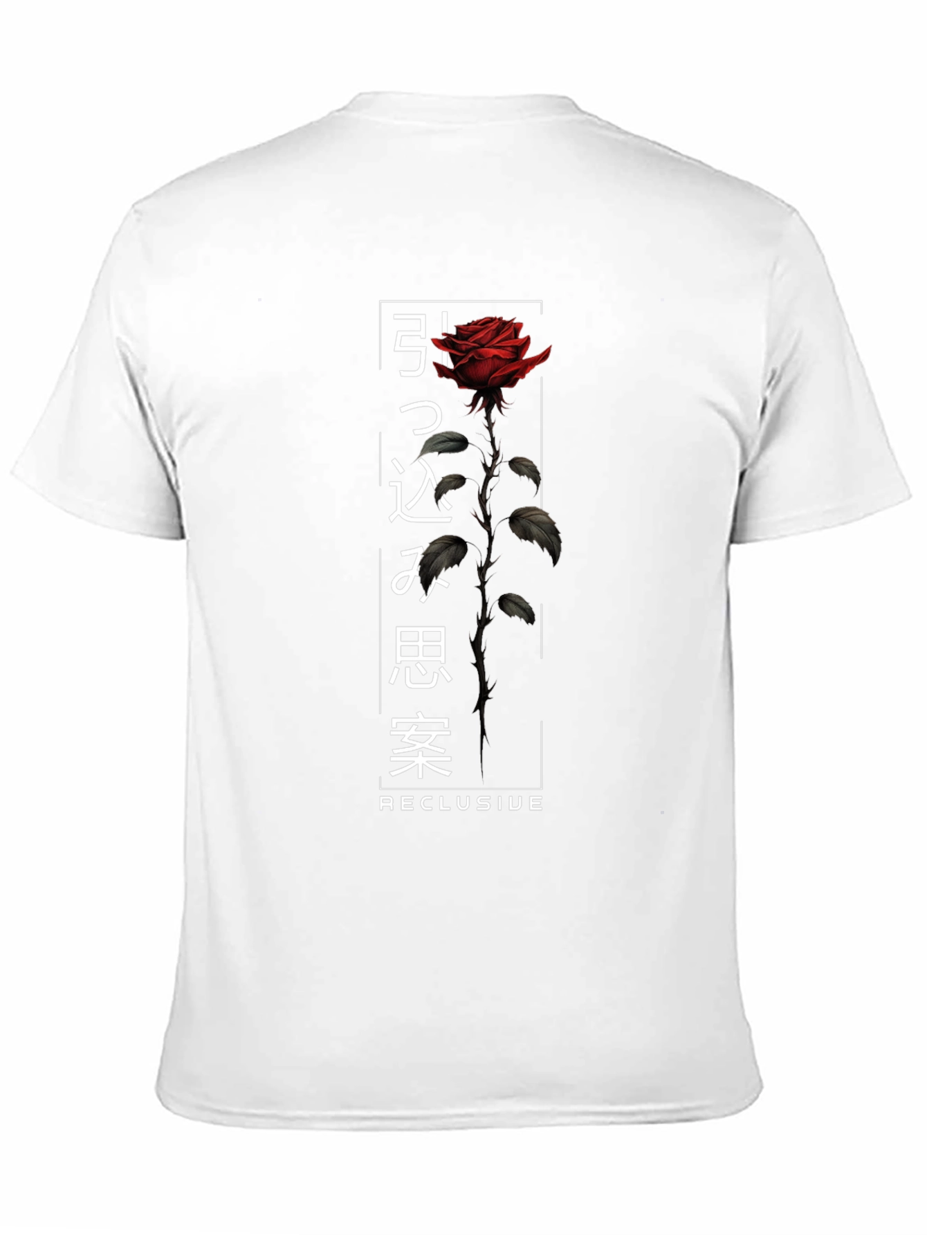 Rose Graphic Tee - Japanese Text Design