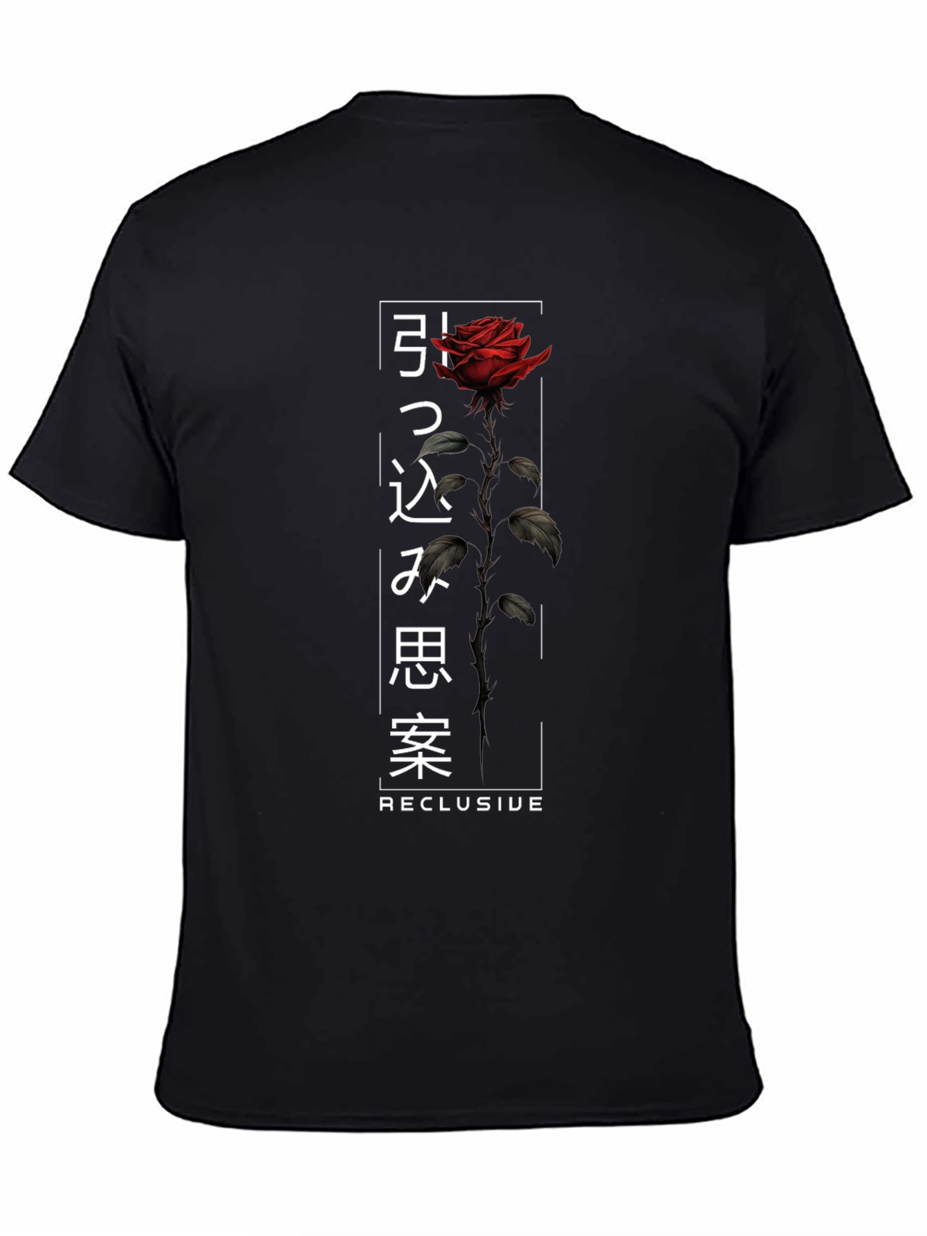 Rose Graphic Tee - Japanese Text Design