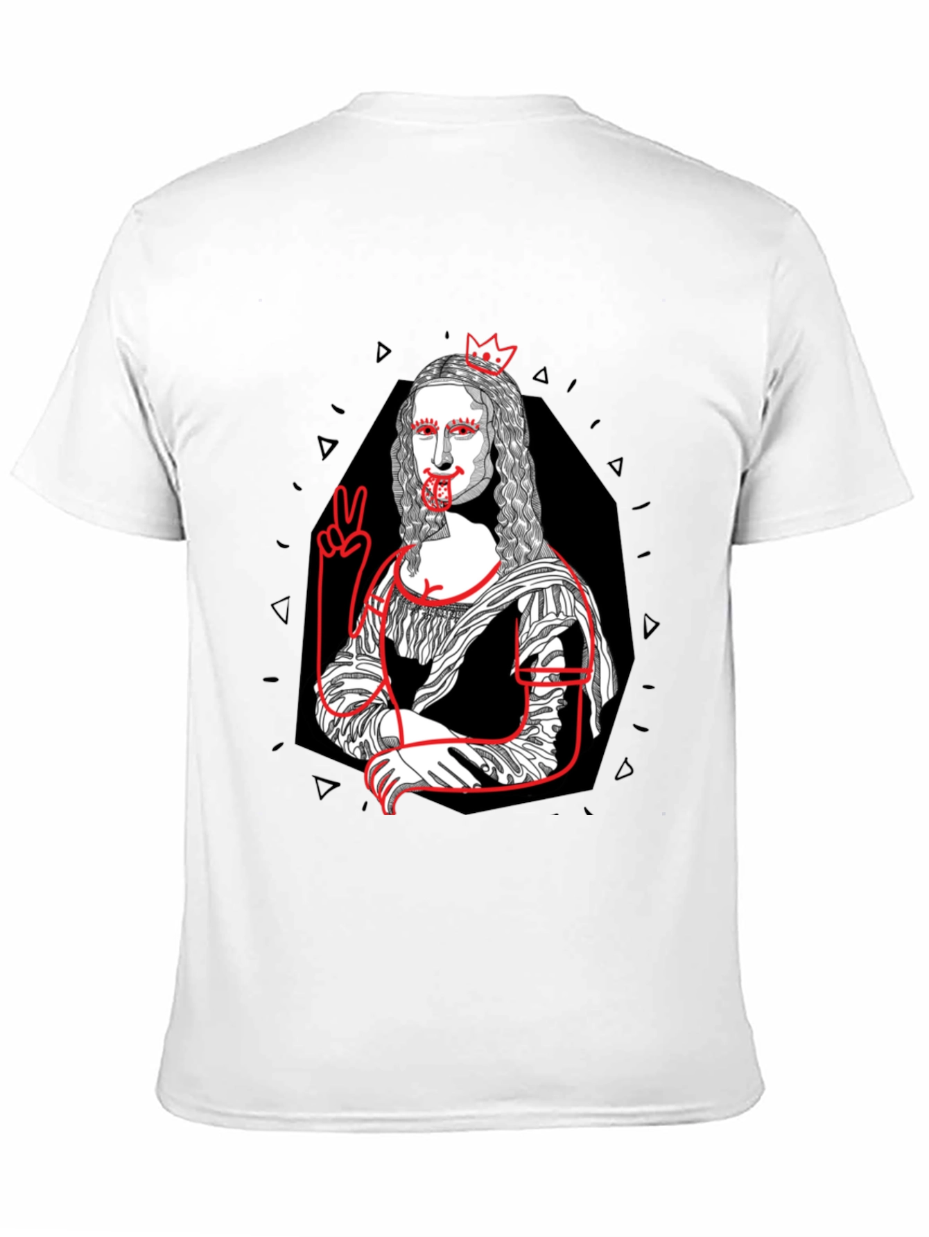 Mona Lisa Graphic Print T-Shirt - Black Cotton Tee