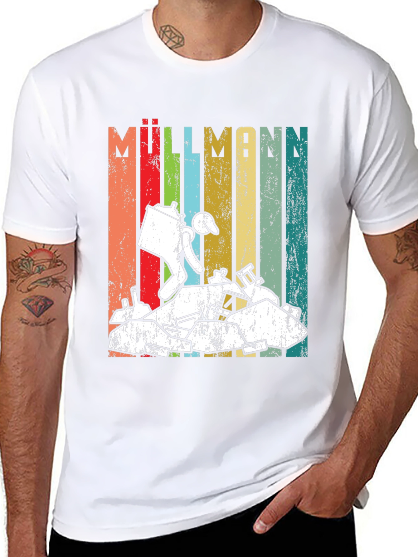 Retro Müllmann Graphic Tee - German for Garbageman