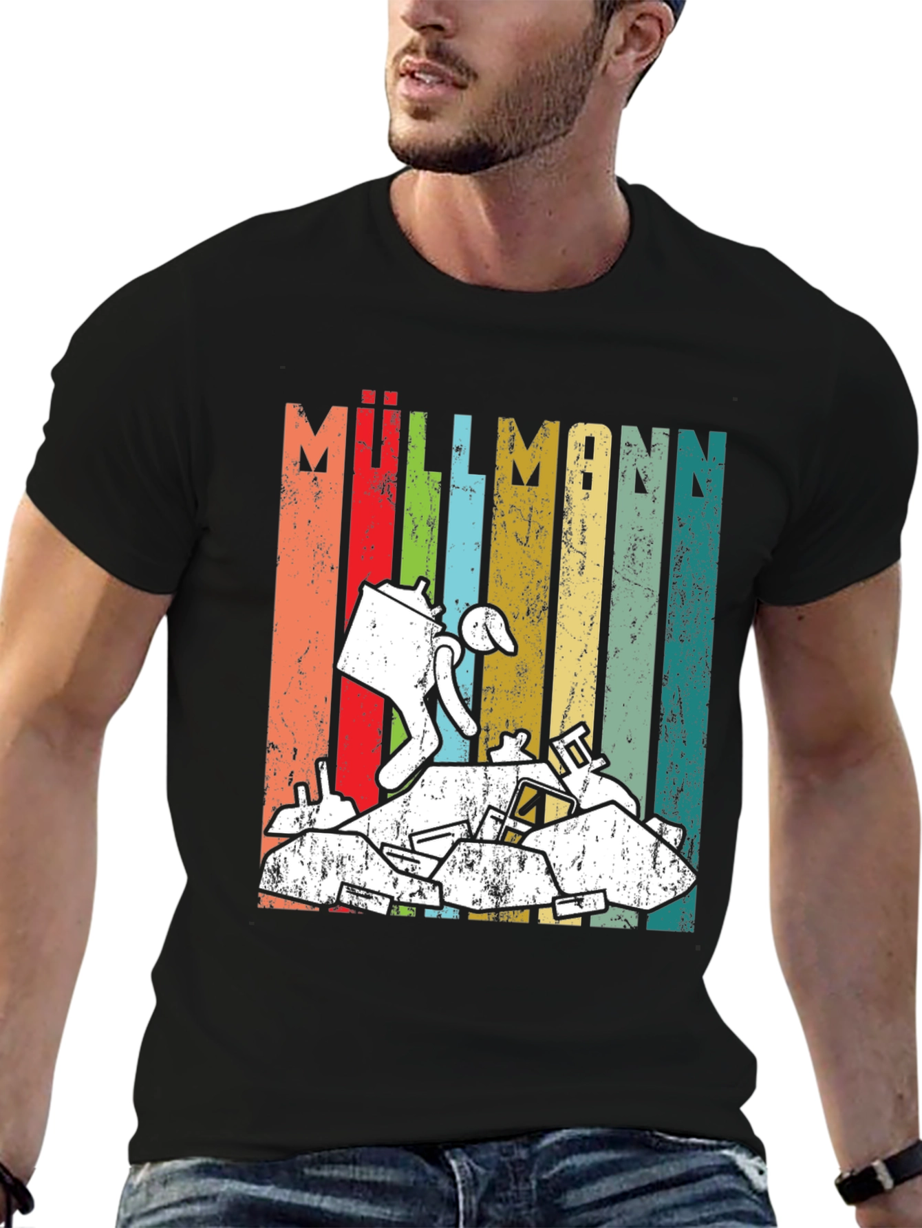 Retro Müllmann Graphic Tee - German for Garbageman