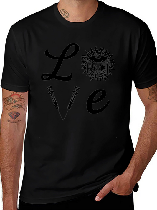 Love RT Nurse T-Shirt - Black Graphic Tee