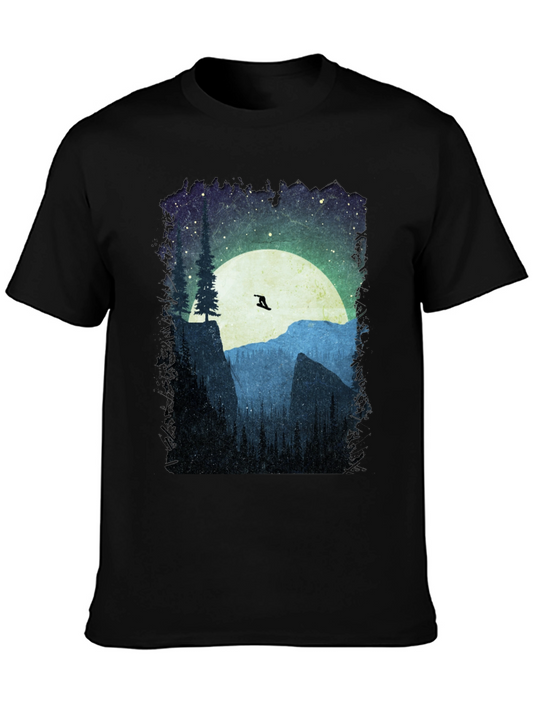 Mountain Scene Graphic Tee - Black