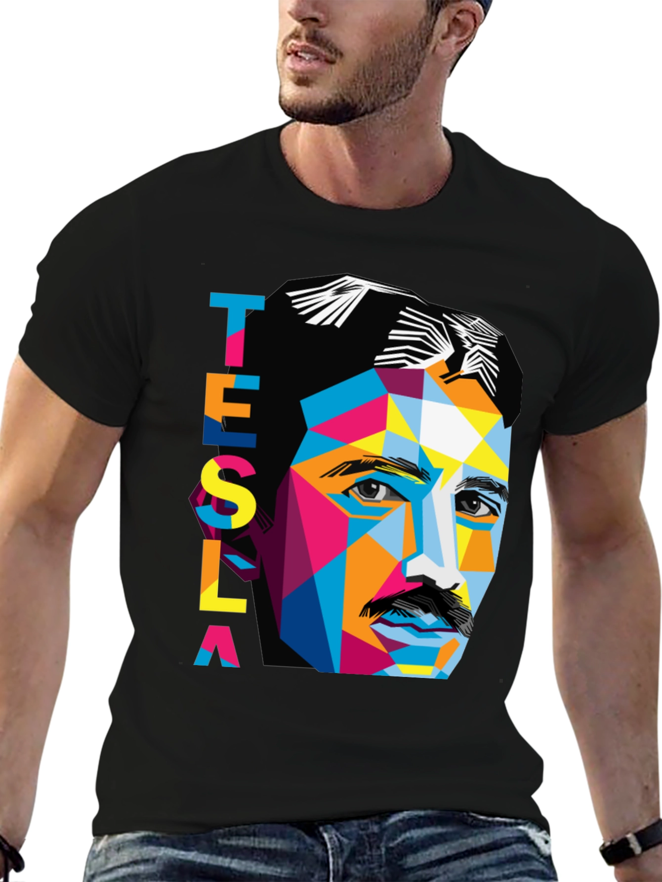 Tesla Graphic T-Shirt - Unique Geometric Design