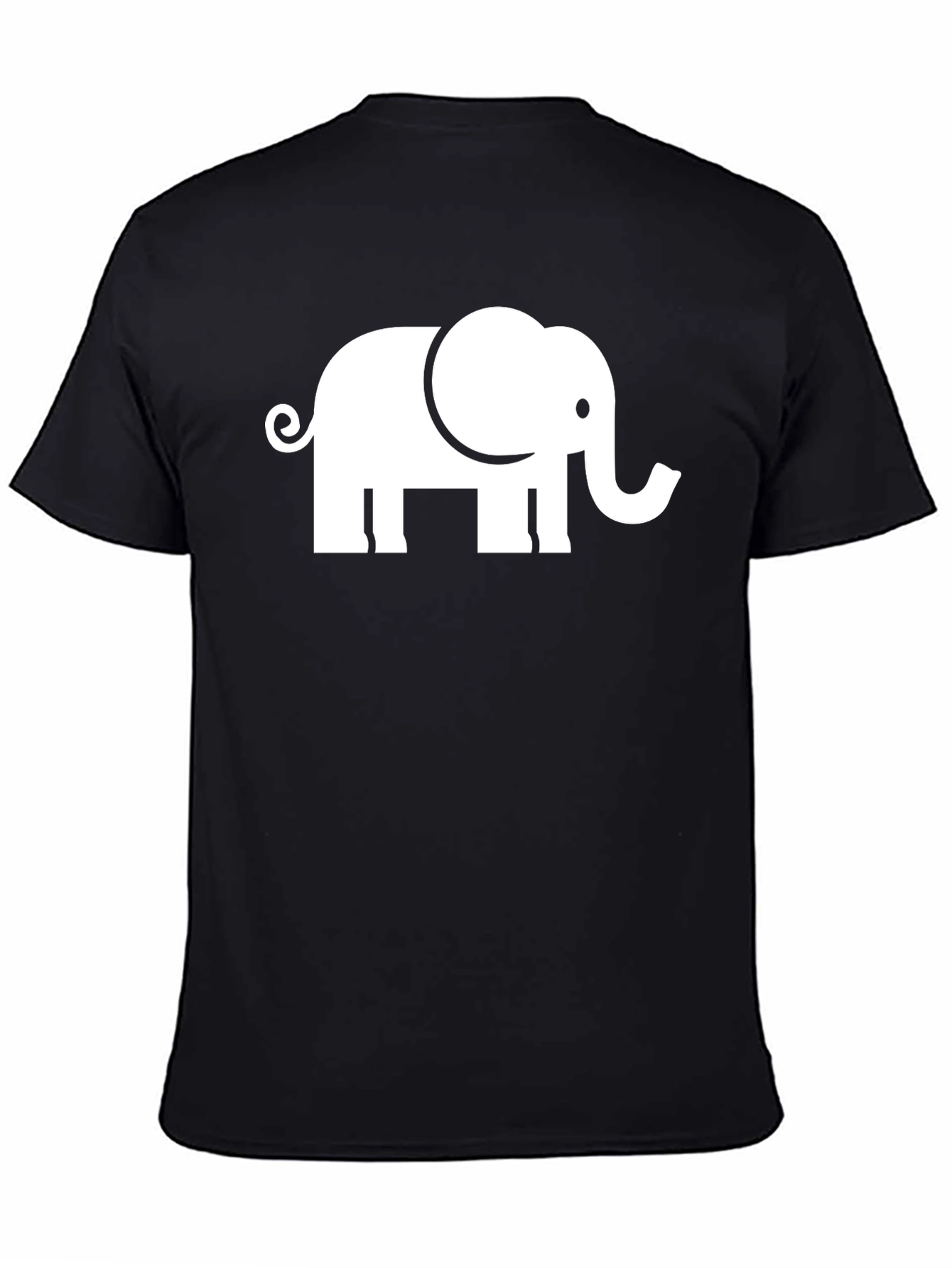 Elephant Graphic Tee - Black Cotton T-Shirt