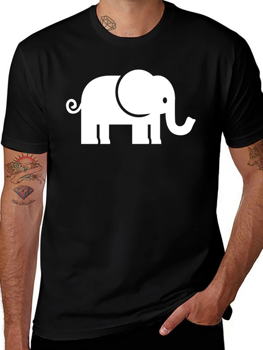 Elephant Graphic Tee - Black Cotton T-Shirt