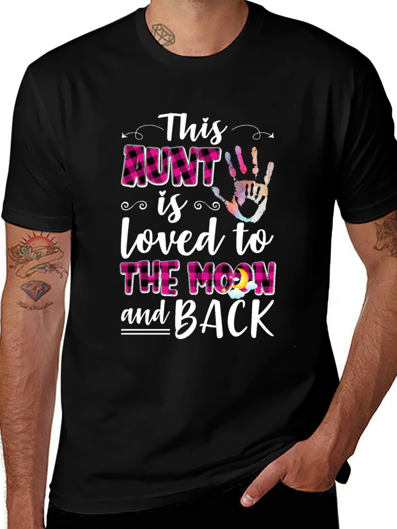 Loved Aunt Graphic T-Shirt - Black
