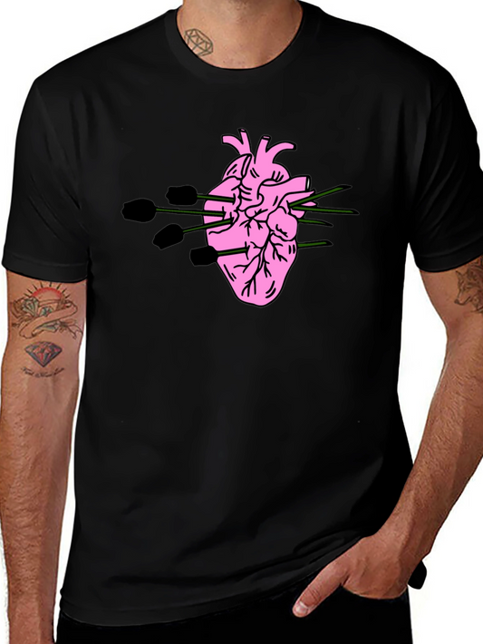 Stabbed Heart Graphic Tee - Black