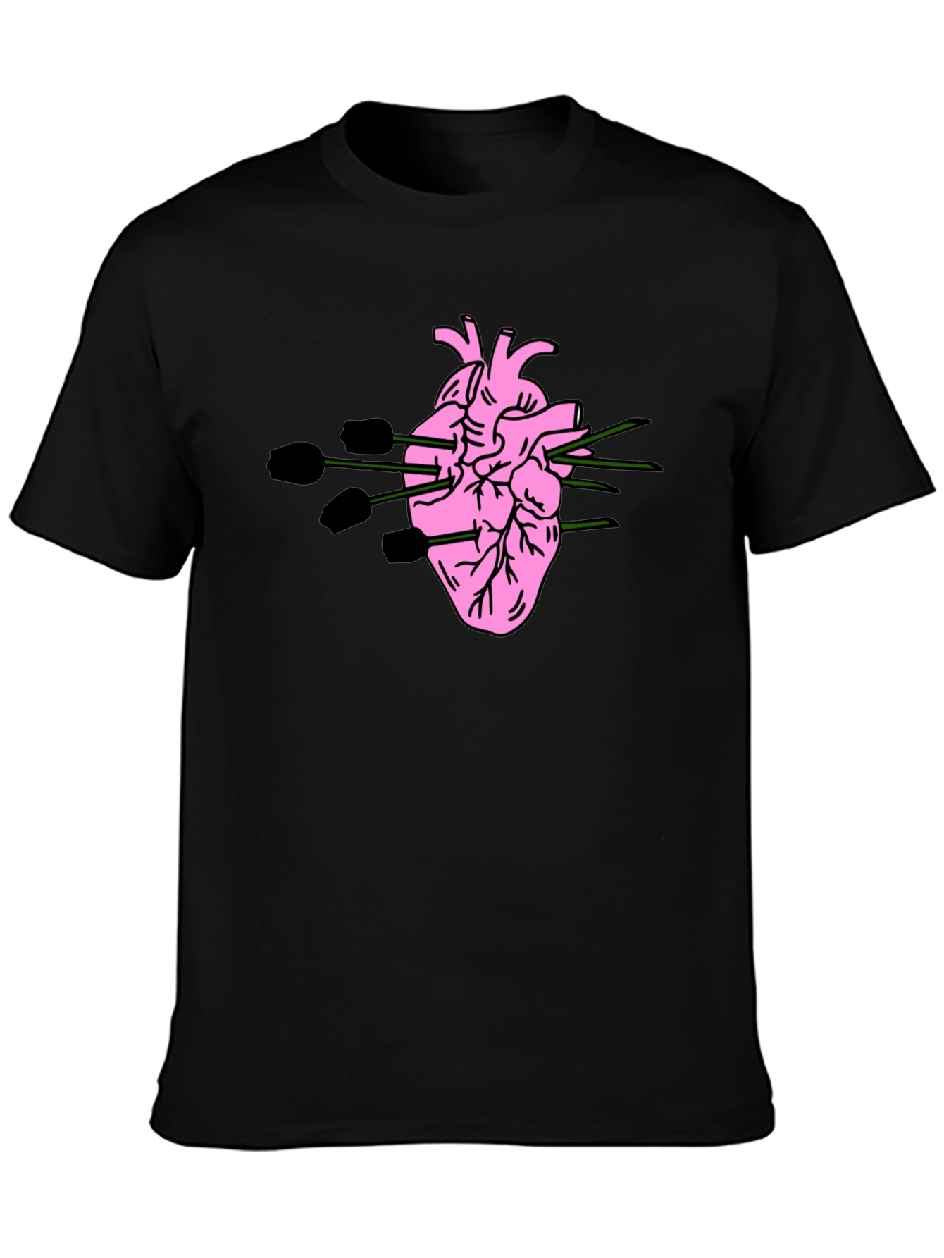 Stabbed Heart Graphic Tee - Black